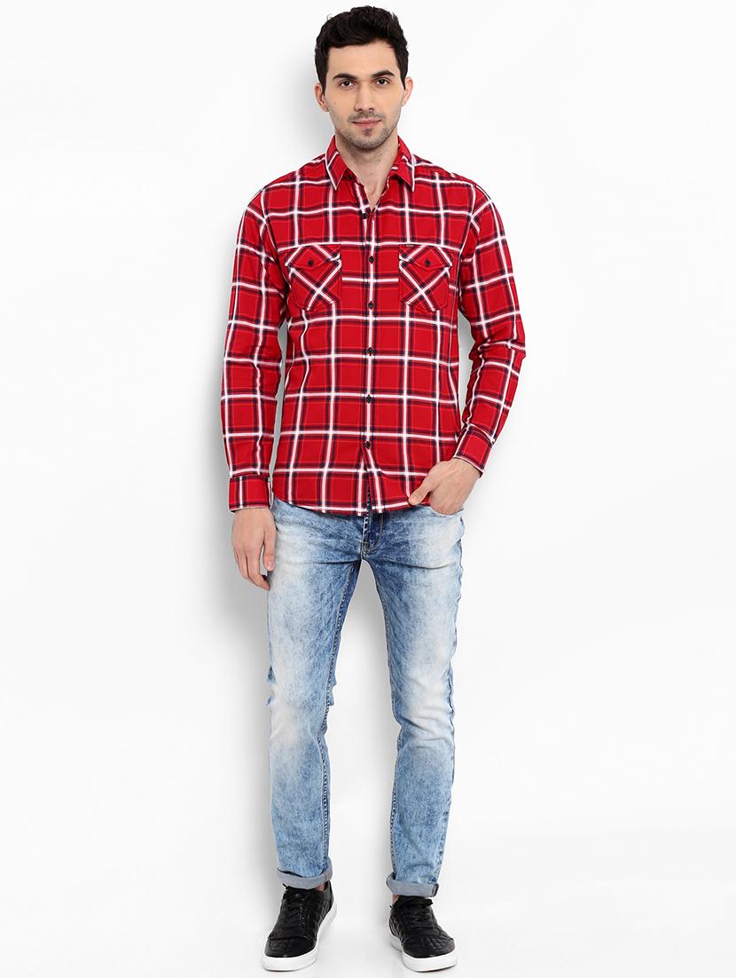 red checkered casual shirt - 16087939 - Zoom Image - 4