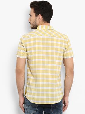 yellow checkered casual shirt - 16087945 - Standard Image - 3