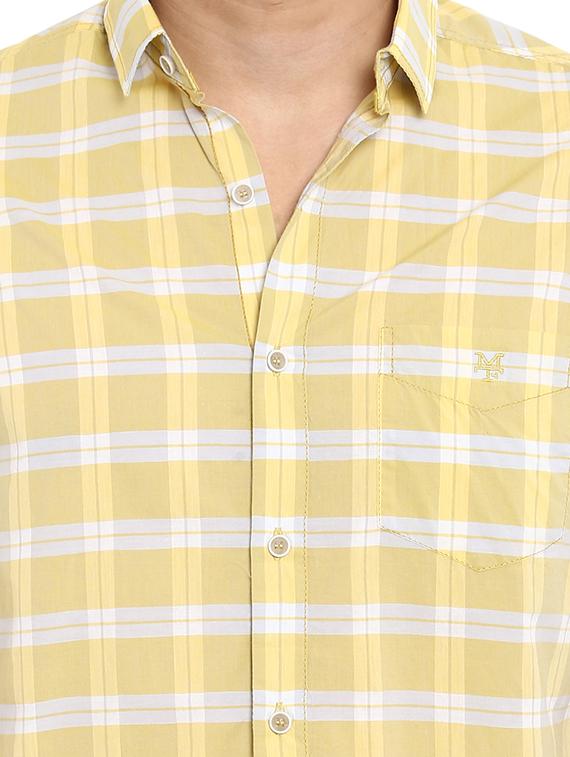 yellow checkered casual shirt - 16087945 - Zoom Image - 5