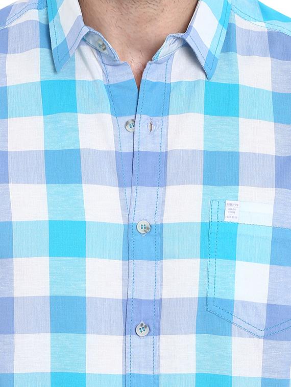blue checkered casual shirt - 16087949 - Zoom Image - 5