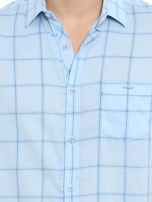 blue checkered casual shirt - 16087953 - Standard Image - 5