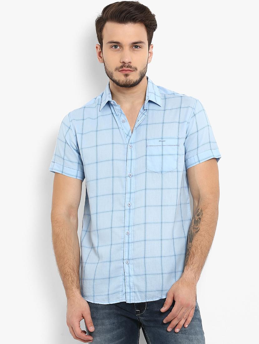 blue checkered casual shirt - 16087953 - Zoom Image - 1