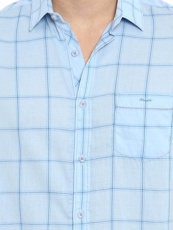 blue checkered casual shirt - 16087953 - Zoom Image - 5