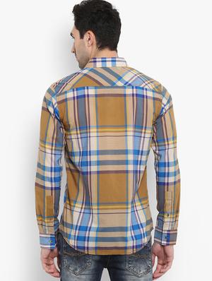 brown checkered casual shirt - 16087963 - Standard Image - 3