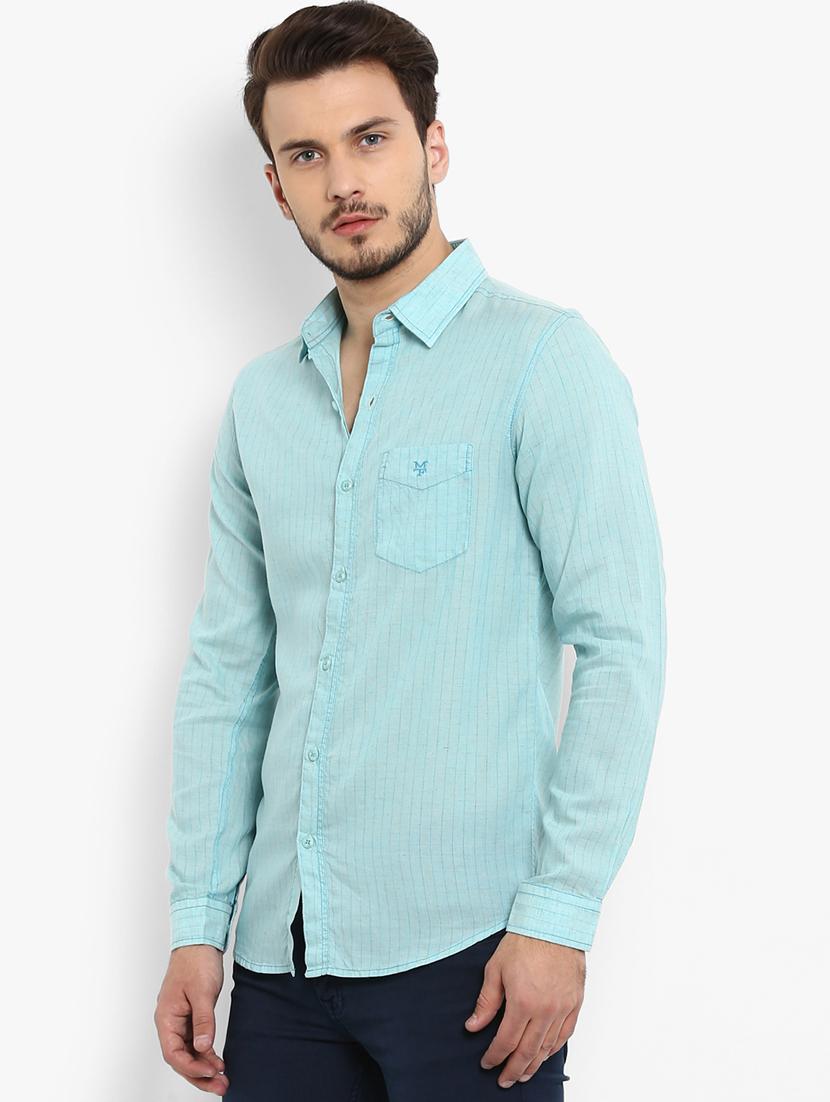 blue striped casual shirt - 16087971 - Zoom Image - 2