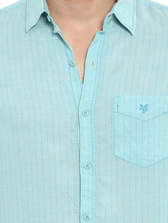 blue striped casual shirt - 16087971 - Zoom Image - 5