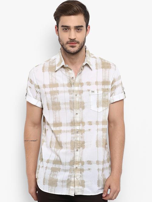 white printed casual shirt - 16087974 - Very Small Image - 1