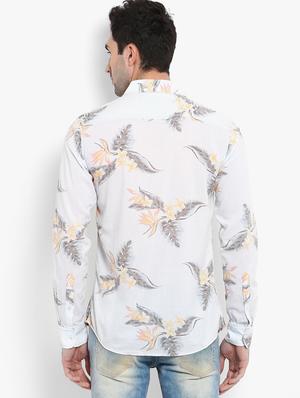 light blue tropical printed casual shirt - 16087980 - Standard Image - 3
