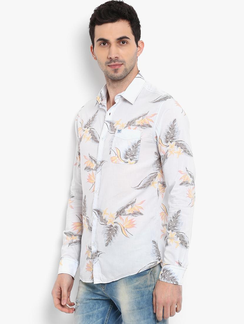 light blue tropical printed casual shirt - 16087980 - Zoom Image - 2