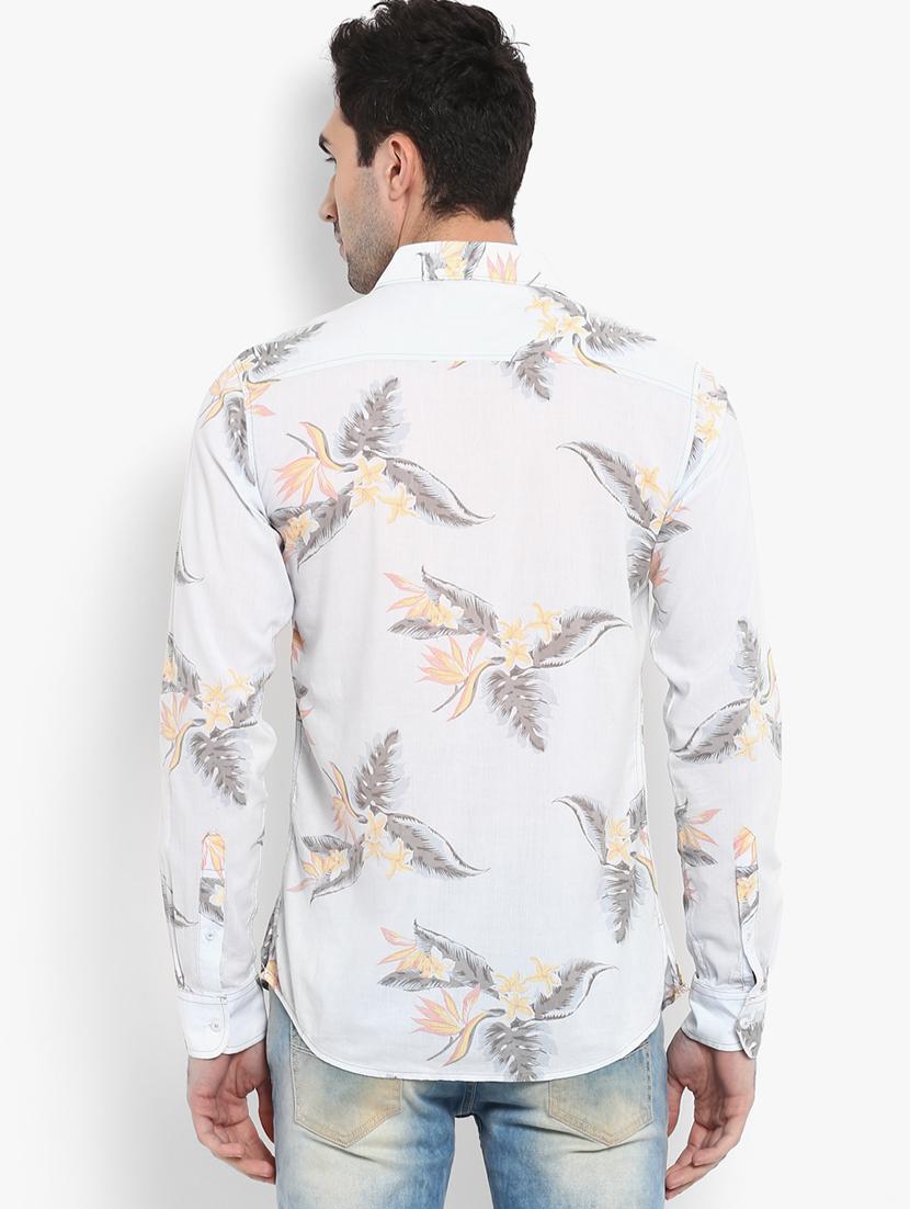 light blue tropical printed casual shirt - 16087980 - Zoom Image - 3