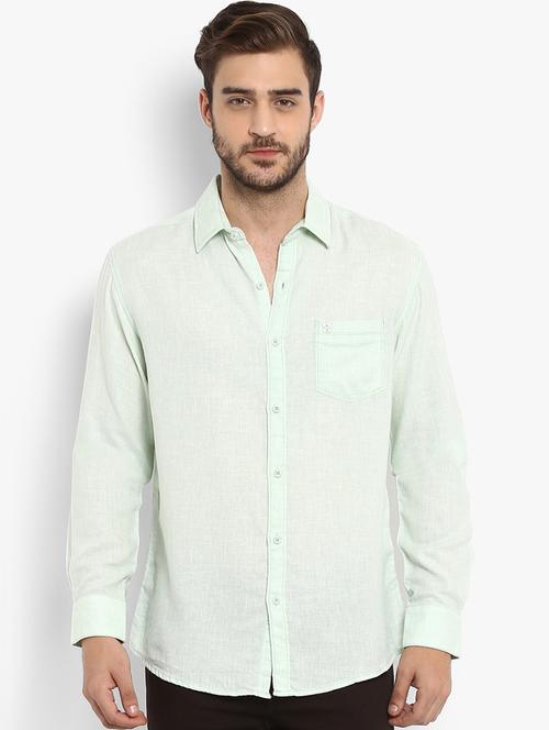 green solid casual shirt - 16087986 - Very Small Image - 1