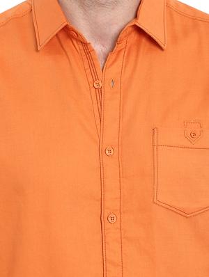 orange solid casual shirt - 16087988 - Standard Image - 5