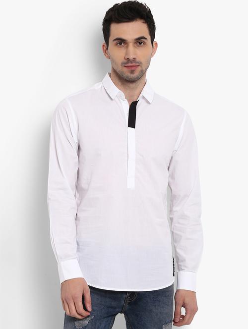 white solid short kurta - 16087997 - Standard Image - 1
