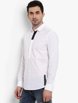white solid short kurta - 16087997 - Standard Image - 2