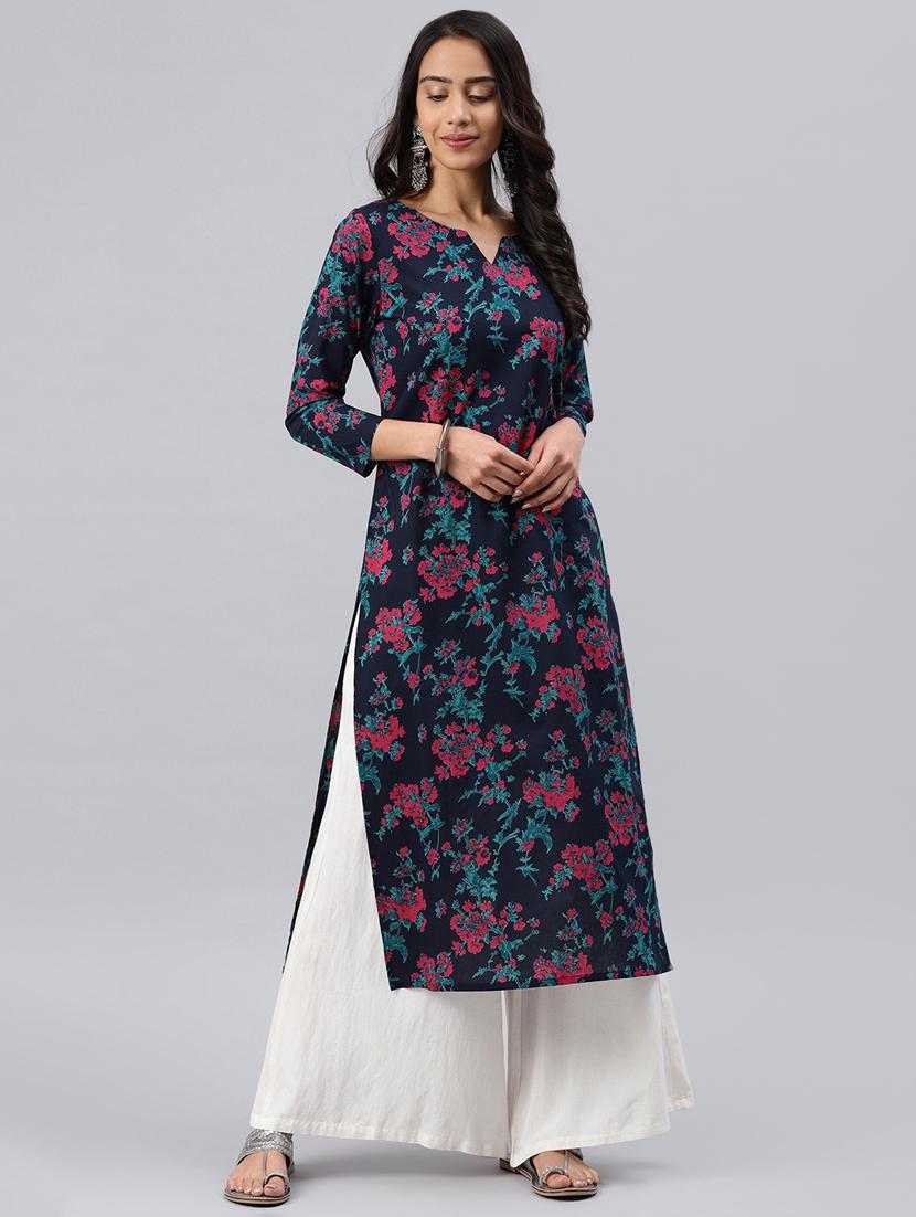 printed straight kurta - 16089024 - Zoom Image - 1