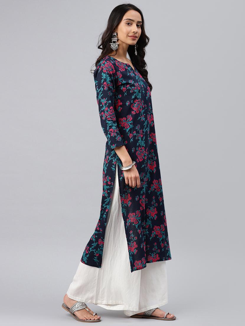 printed straight kurta - 16089024 - Zoom Image - 2