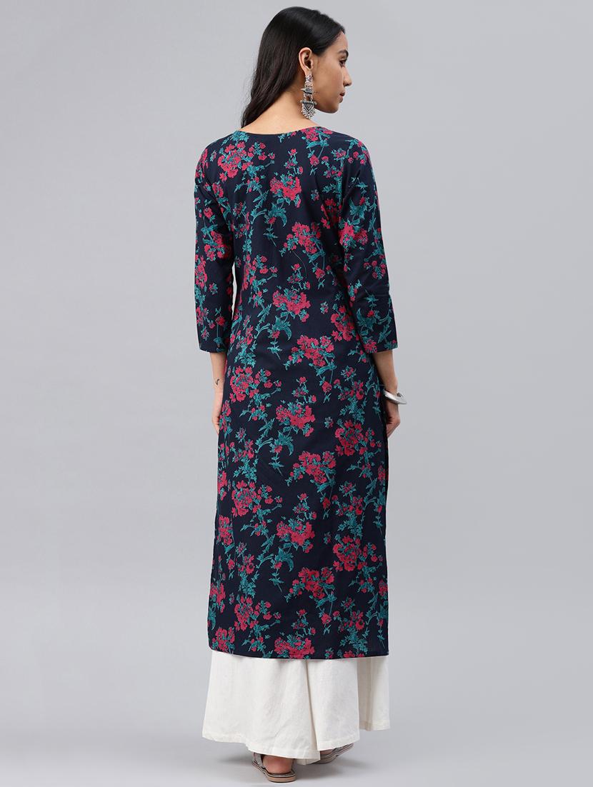 printed straight kurta - 16089024 - Zoom Image - 3