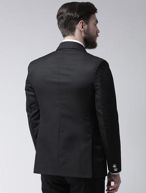 black polyester single breasted casual blazer - 16089771 - Standard Image - 3