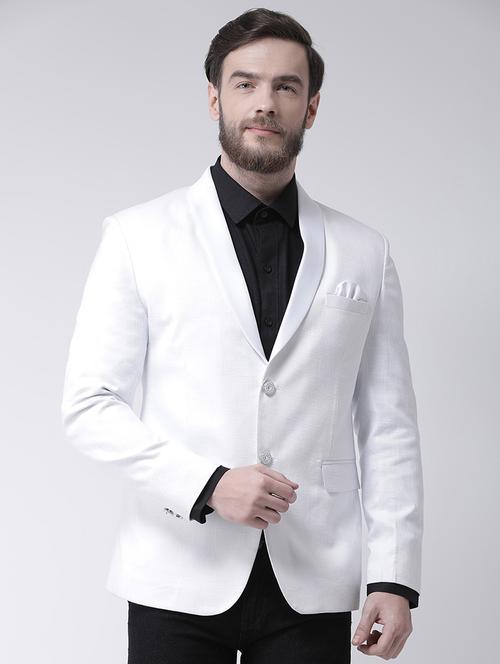 white polyester casual blazer - 16089775 - Standard Image - 1