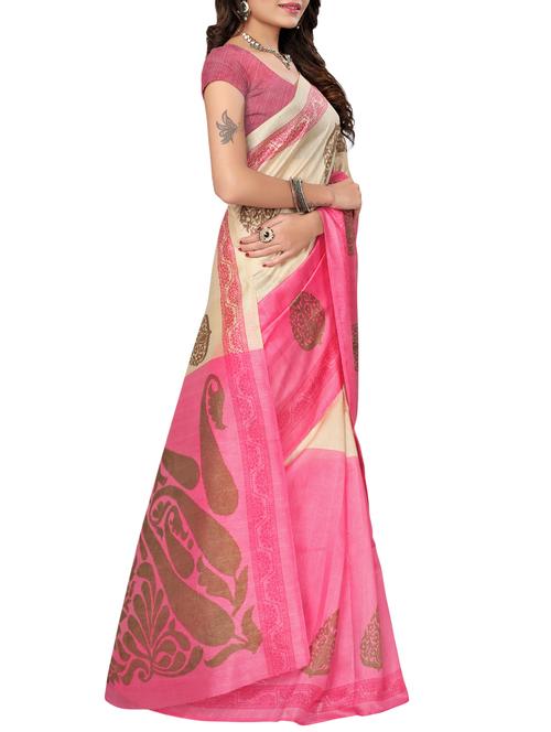 beige art silk bhagalpuri saree with blouse - 16090327 - Very Small Image - 1