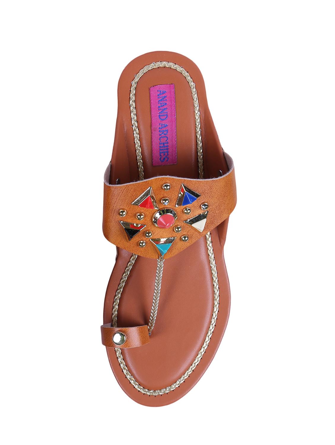 tan one toe sandals - 16091085 - Zoom Image - 3