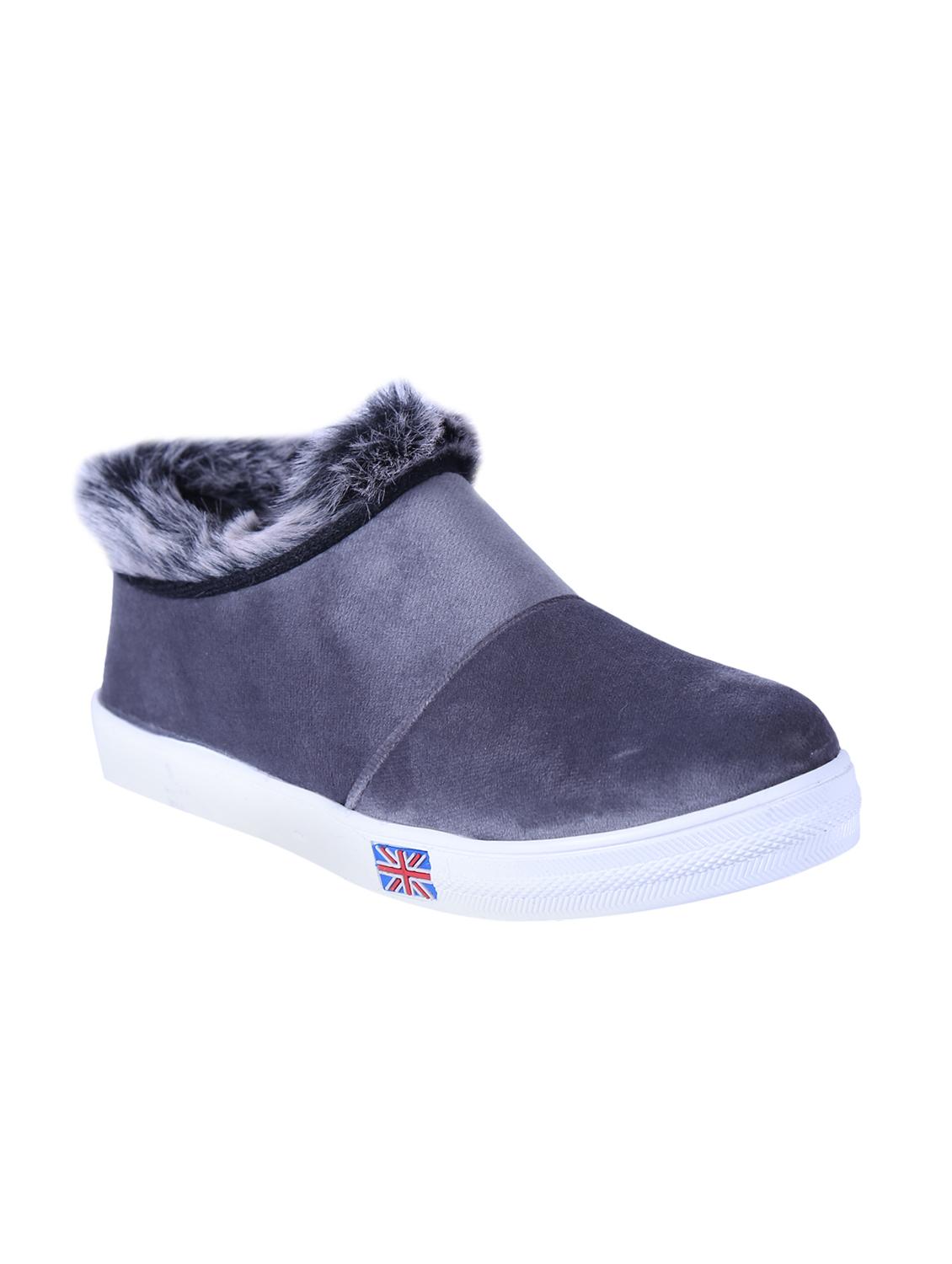 grey slip on casual shoes - 16091429 - Zoom Image - 1