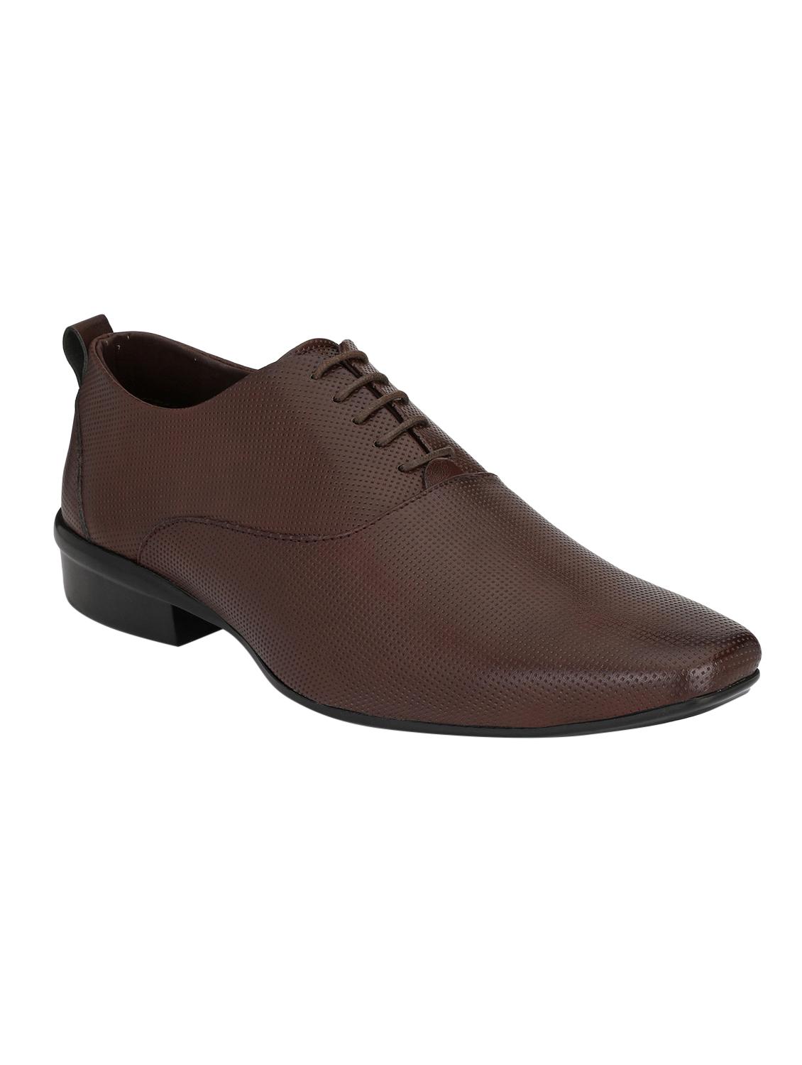 brown leatherette lace-up oxfords - 16092339 - Zoom Image - 1