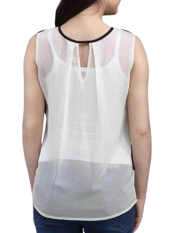 keyhole back contrast layered top - 16093030 - Zoom Image - 3