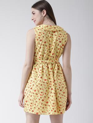 tie up floral a-line dress - 16094199 - Standard Image - 3