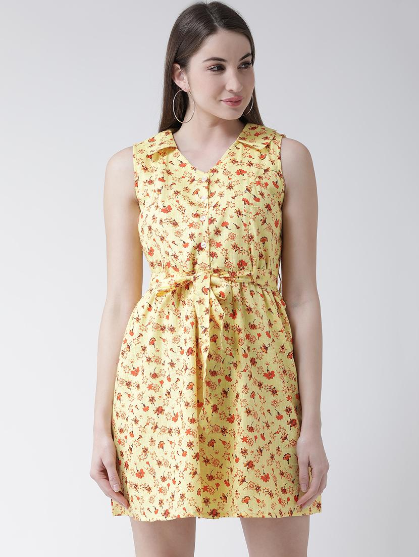 tie up floral a-line dress - 16094199 - Zoom Image - 1