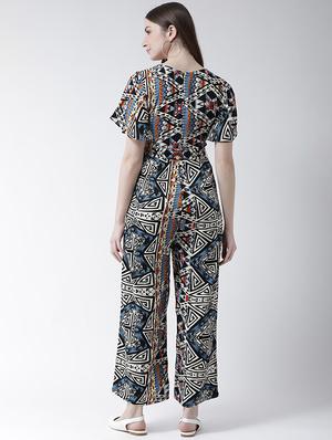 flutter sleeved aztec jumpsuit - 16094204 - Standard Image - 3