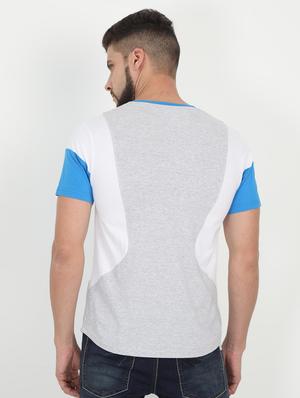 grey color block t-shirt - 16094327 - Standard Image - 3