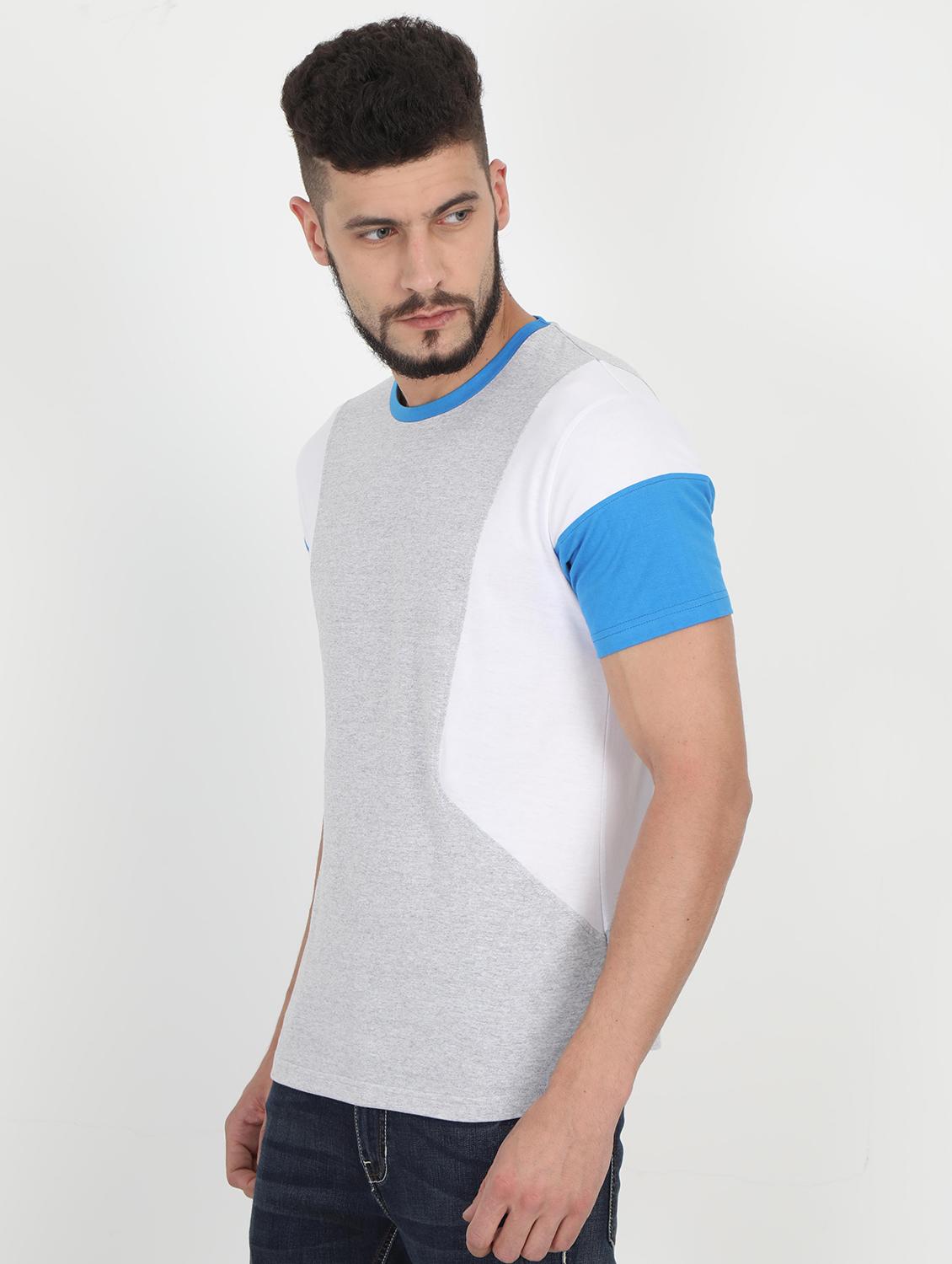 grey color block t-shirt - 16094327 - Zoom Image - 2