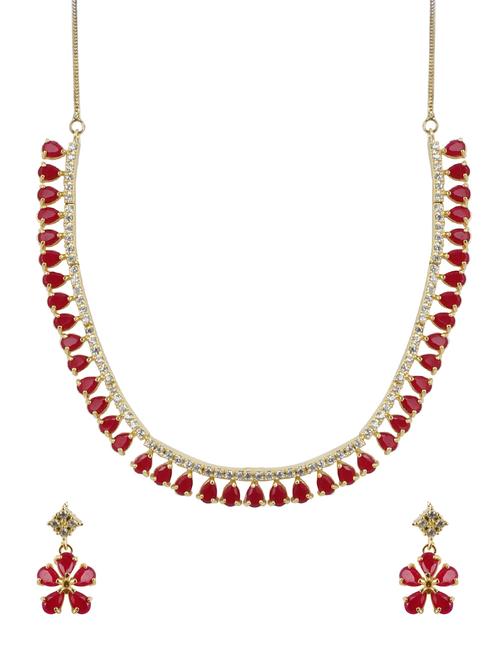 red metal statement necklace - 16094695 - Standard Image - 1