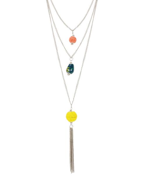multi colored metal statement necklace - 16094823 - Standard Image - 1