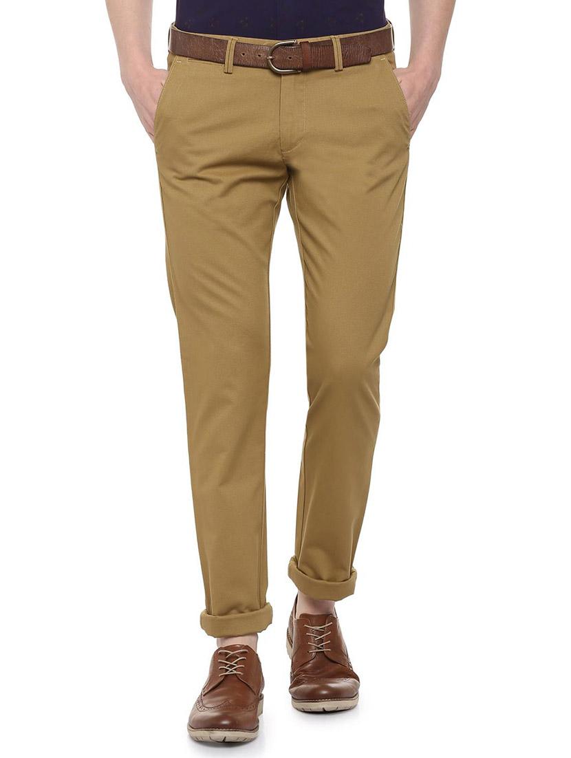 brown cotton chinos casual trousers - 16095213 - Zoom Image - 1