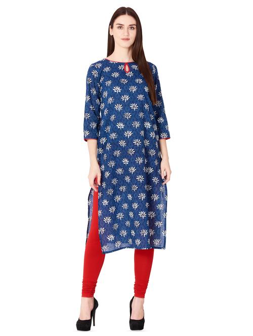 floral printed straight kurta - 16095880 - Standard Image - 1