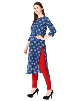 floral printed straight kurta - 16095880 - Standard Image - 2