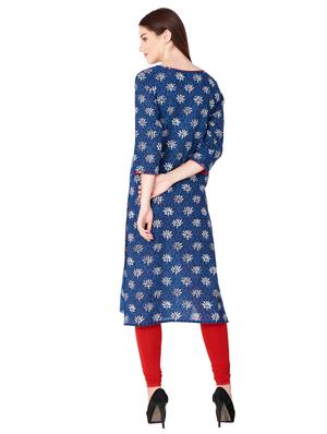 floral printed straight kurta - 16095880 - Standard Image - 3