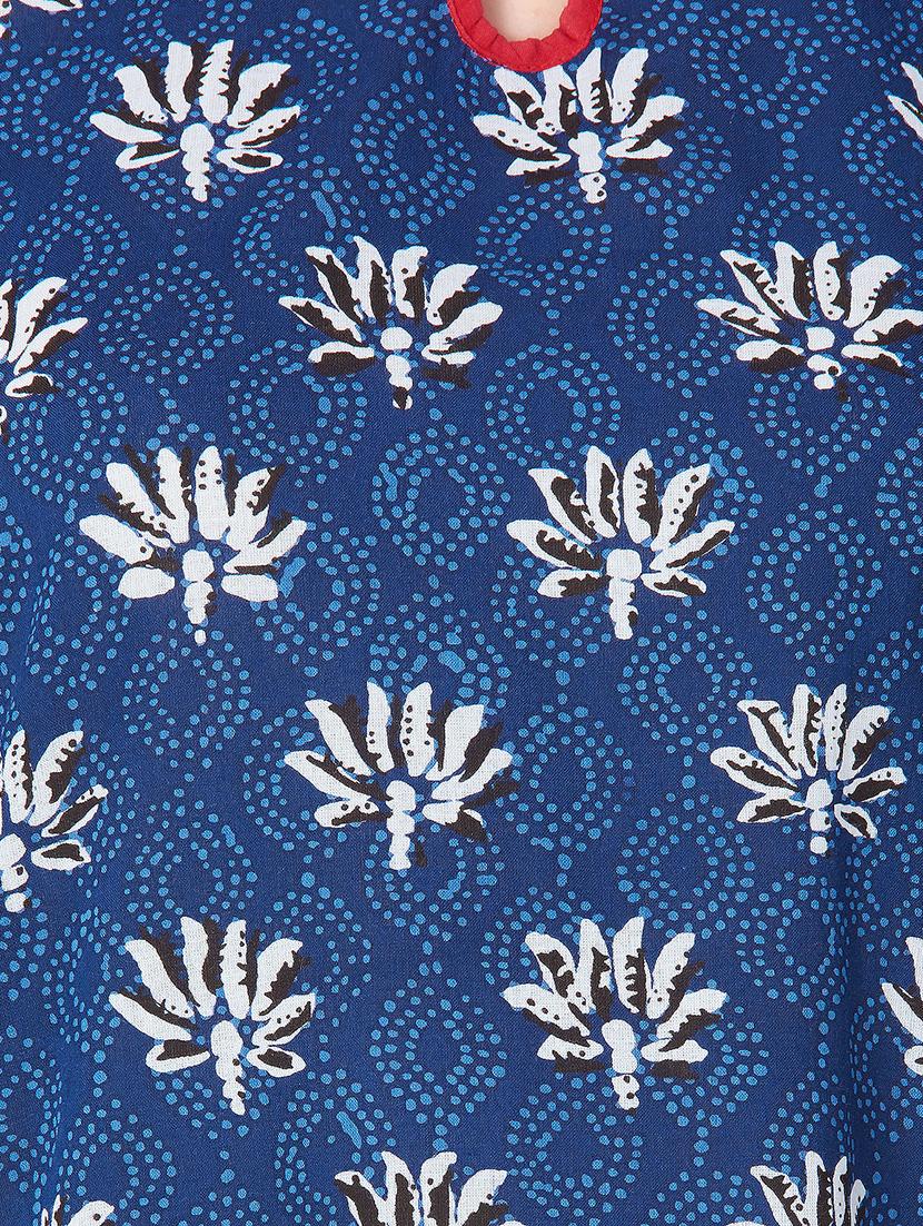 floral printed straight kurta - 16095880 - Zoom Image - 4