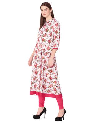 floral printed anarkali kurta - 16095883 - Standard Image - 2