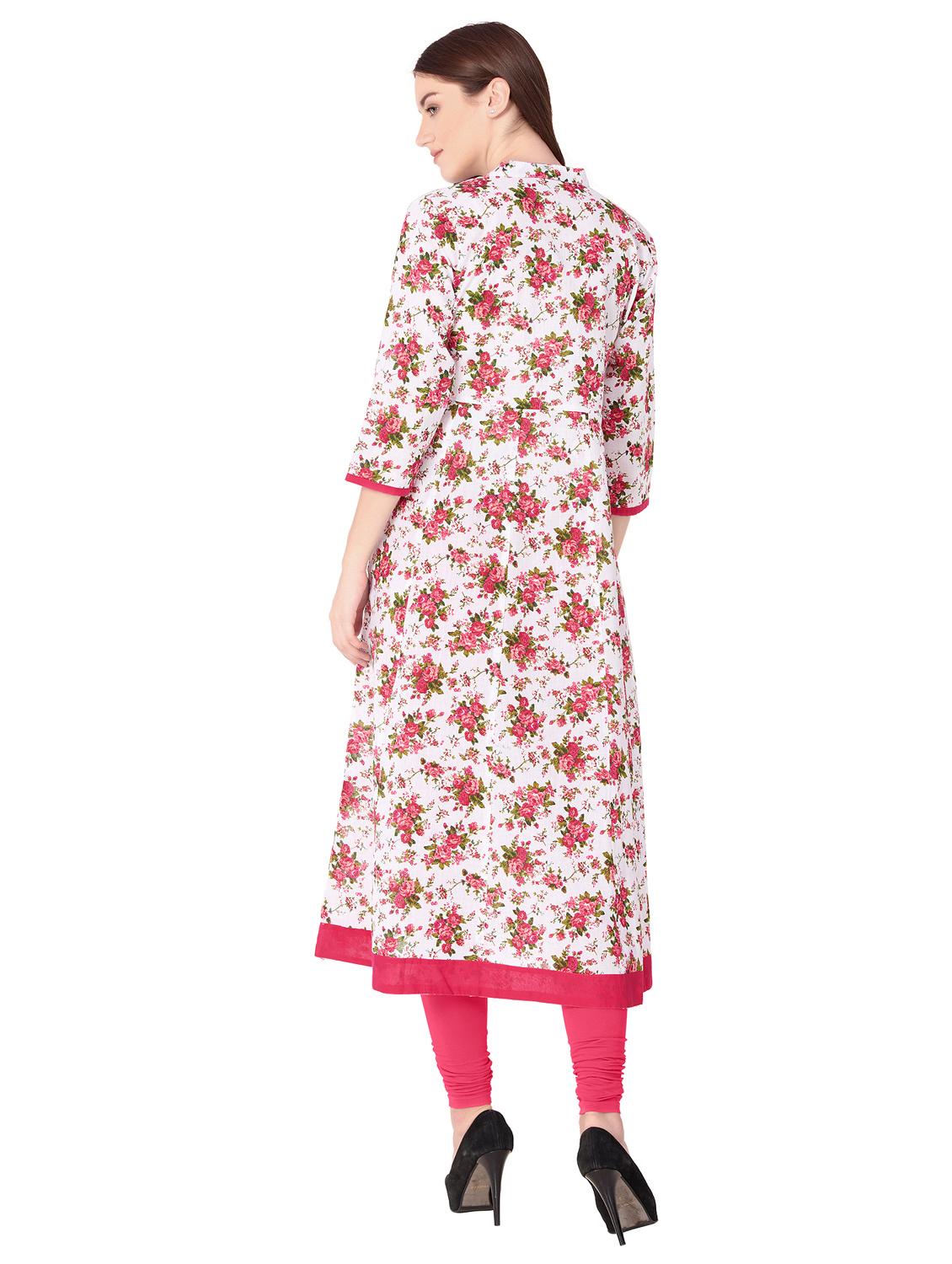 floral printed anarkali kurta - 16095883 - Zoom Image - 3