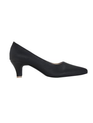 black faux leather slip on pumps - 16096018 - Standard Image - 2