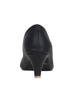 black faux leather slip on pumps - 16096018 - Standard Image - 3