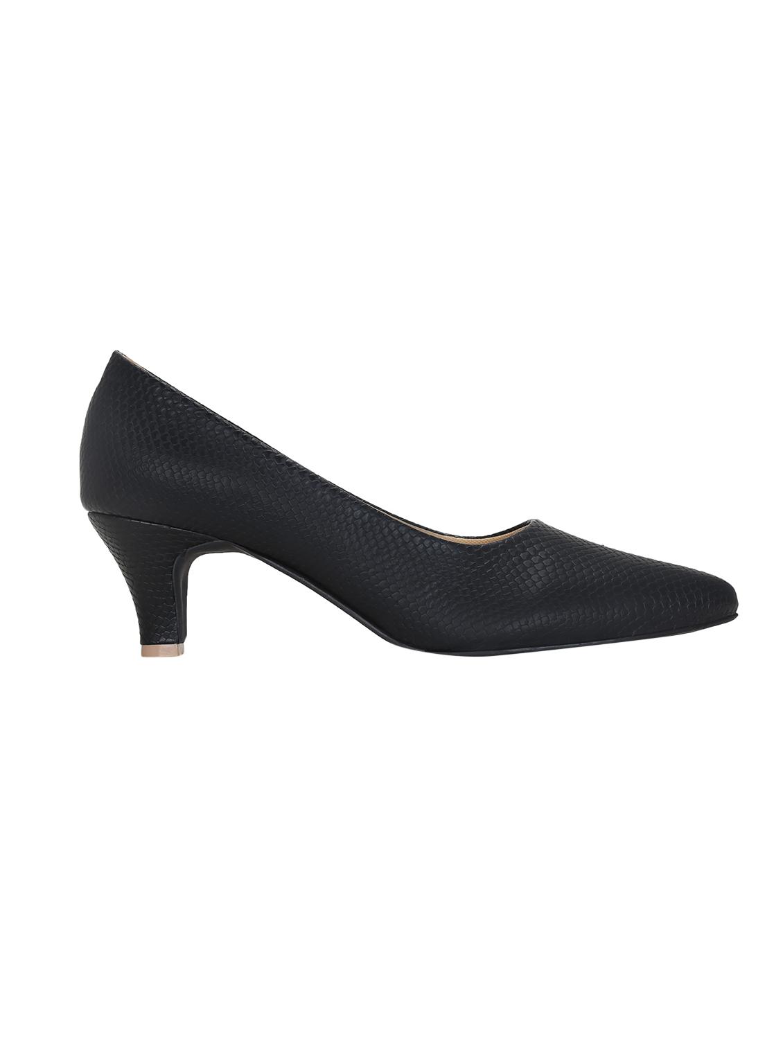 black faux leather slip on pumps - 16096018 - Zoom Image - 2