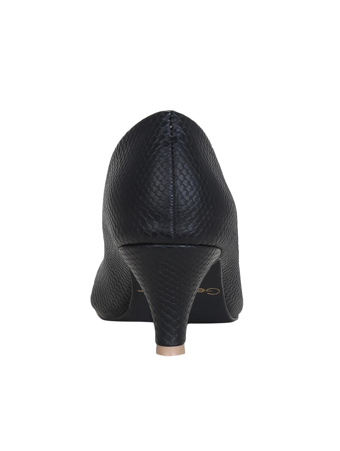 black faux leather slip on pumps - 16096018 - Zoom Image - 3