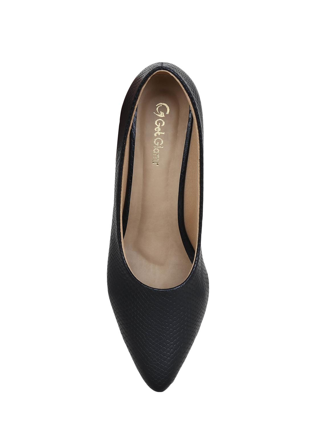black faux leather slip on pumps - 16096018 - Zoom Image - 4