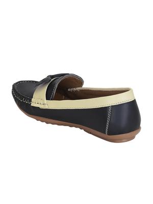 black faux leather slip on loafers - 16096038 - Standard Image - 3