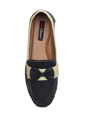 black faux leather slip on loafers - 16096038 - Standard Image - 4