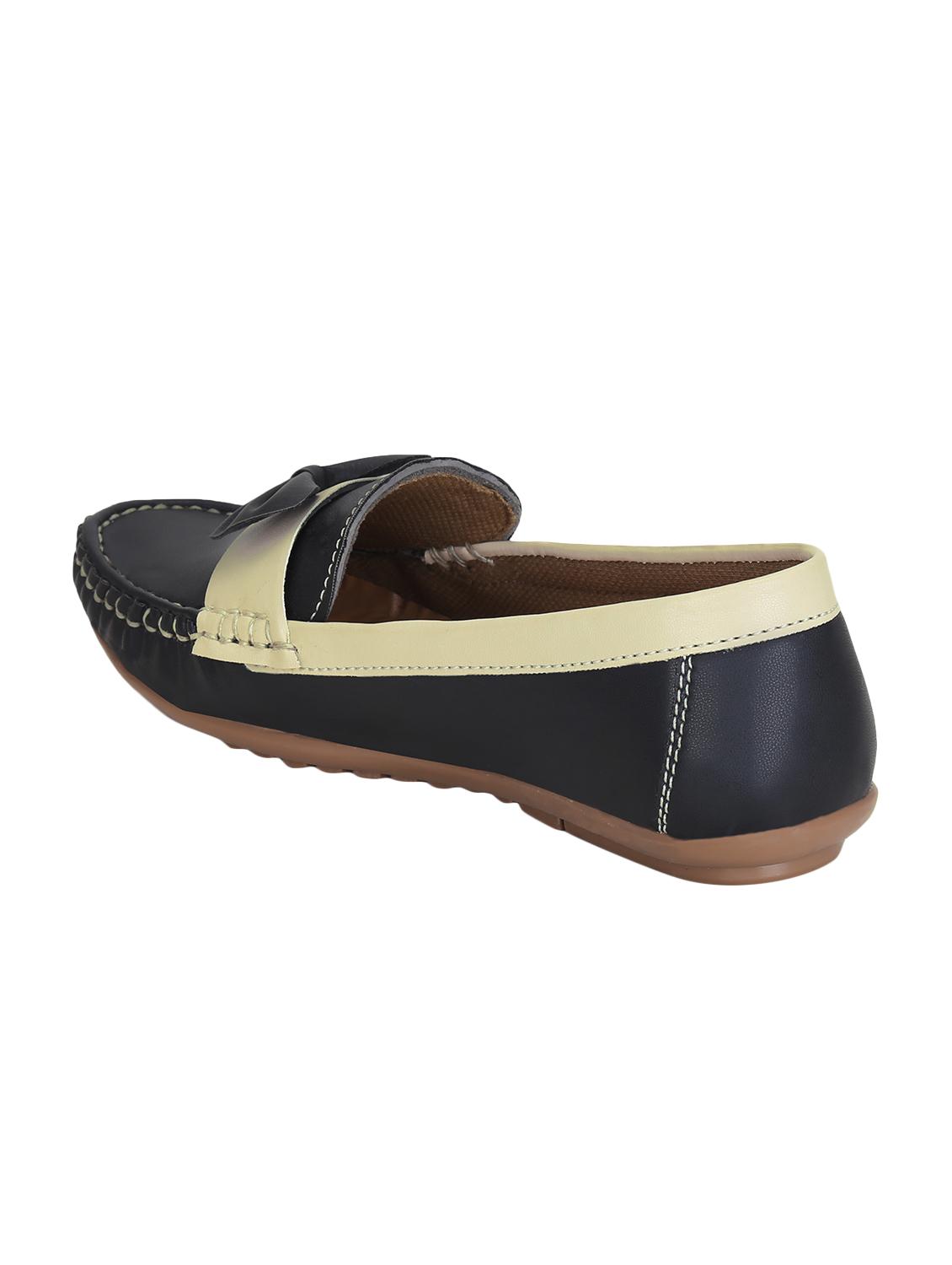 black faux leather slip on loafers - 16096038 - Zoom Image - 3